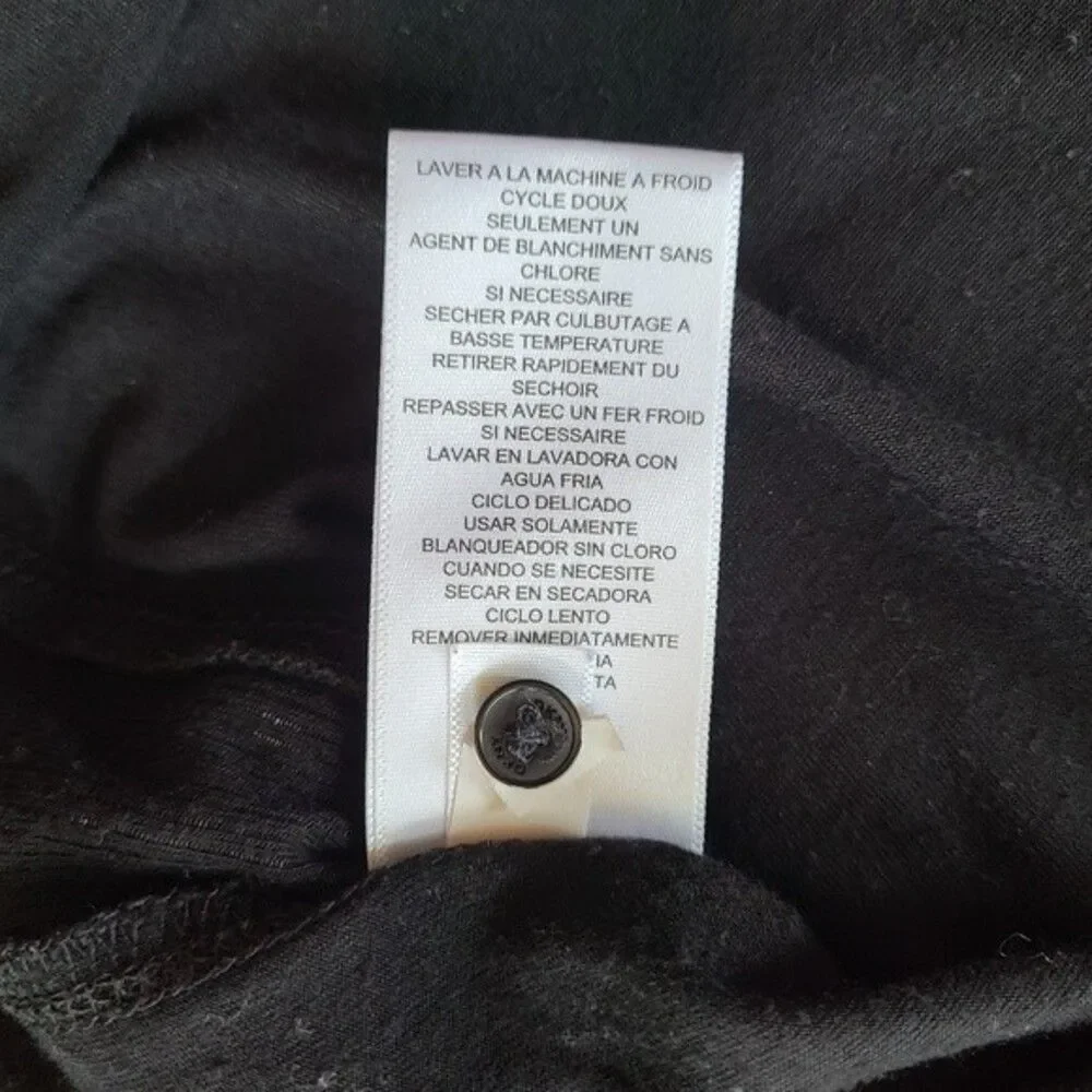 DKNY Henley Long Sleeve Top Black Sz S - Picture 8 of 8